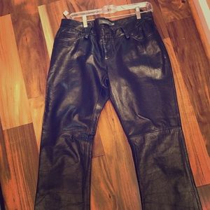 Gap black boot cut leather pants